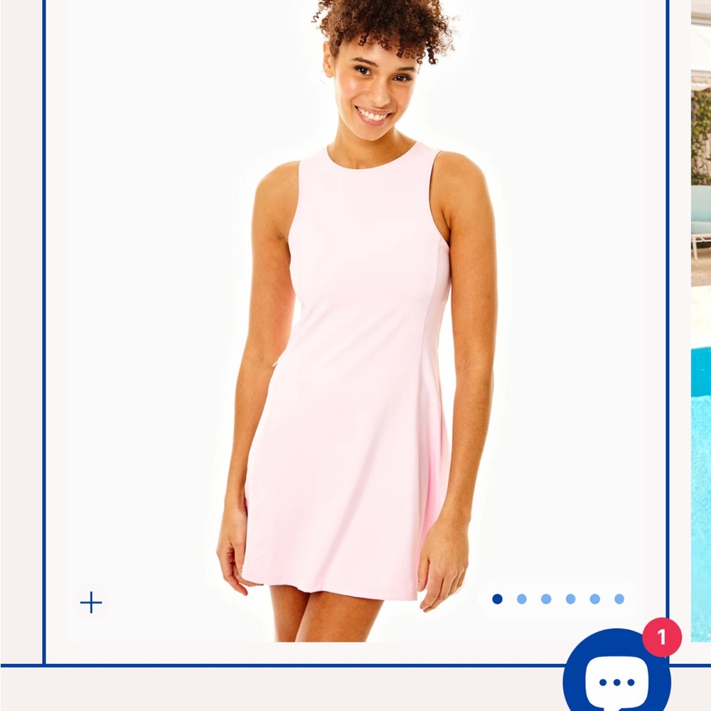 NWT Smooth Sport Sleeveless Panama Active Dress in Petal Pink
